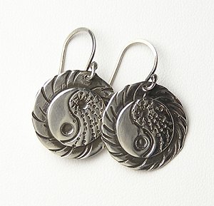 Silver Yin Yang Earrings